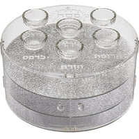 מגש פסח 3 קומות מאקריליק עם בומצים 38X17 ס