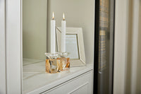 זוג פמוטי קריסטל זהב עם קנים שקופים 9 ס