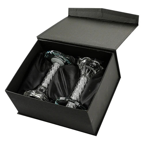 זוג פמוטי קריסטל מהודרים עם אבנים 12 ס"מ