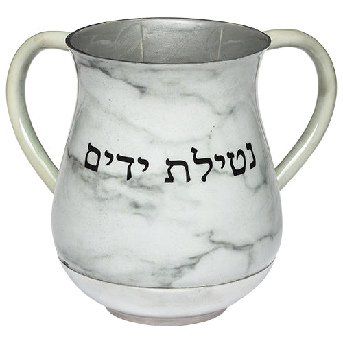 נטלה מהודרת קלה מאלומיניום בגוון שיש עם הדפסה 13ס"מ