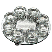 פמוט זכוכית עם פלקטה 8 פמוטי קריסטל 25 ס