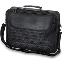 תיק טלית דמוי עור שחור פיו מפואר עם רקמה 