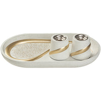 סט פוליריזן מגש להדלקת נרות וזוג פמוטים מהודרים