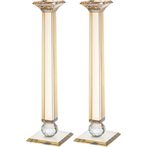 זוג פמוטי קריסטל מהודרים 34 ס"מ