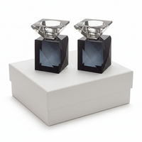 זוג פמוטי קריסטל מט + קנים שקופים 9 ס