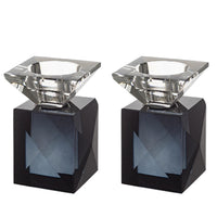 זוג פמוטי קריסטל מט + קנים שקופים 9 ס