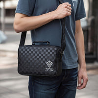 תיק טלית קטן גוון שחור פיו מפואר אותיות בולטות 