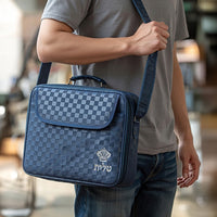 תיק טלית גדול גוון כחול כהה פיו מפואר אותיות בולטות 